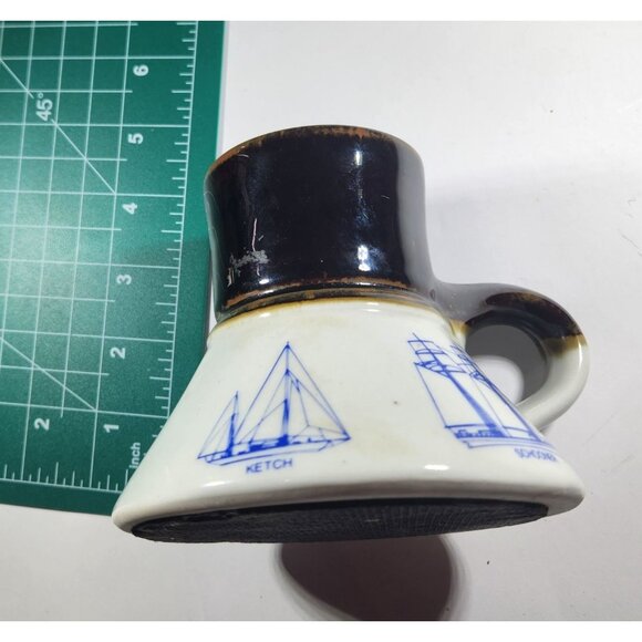 Feltman Langer mug  nautical vintage wide base Porcelain Boat Design Cup 70s - Picture 4 of 4